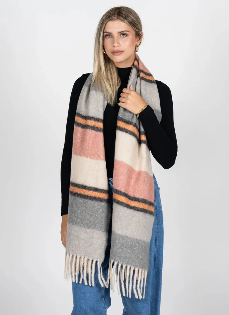 Stripe Pattern Blanket Scarf sold by Silver Lotus