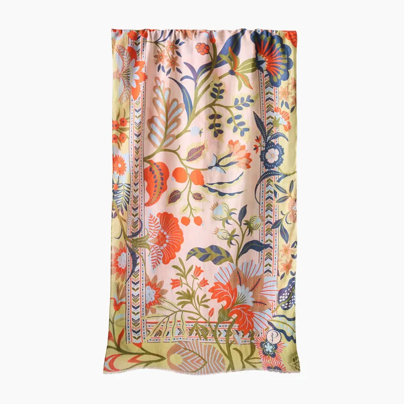 Folky Floral Cotton Scarf sold by Silver Lotus