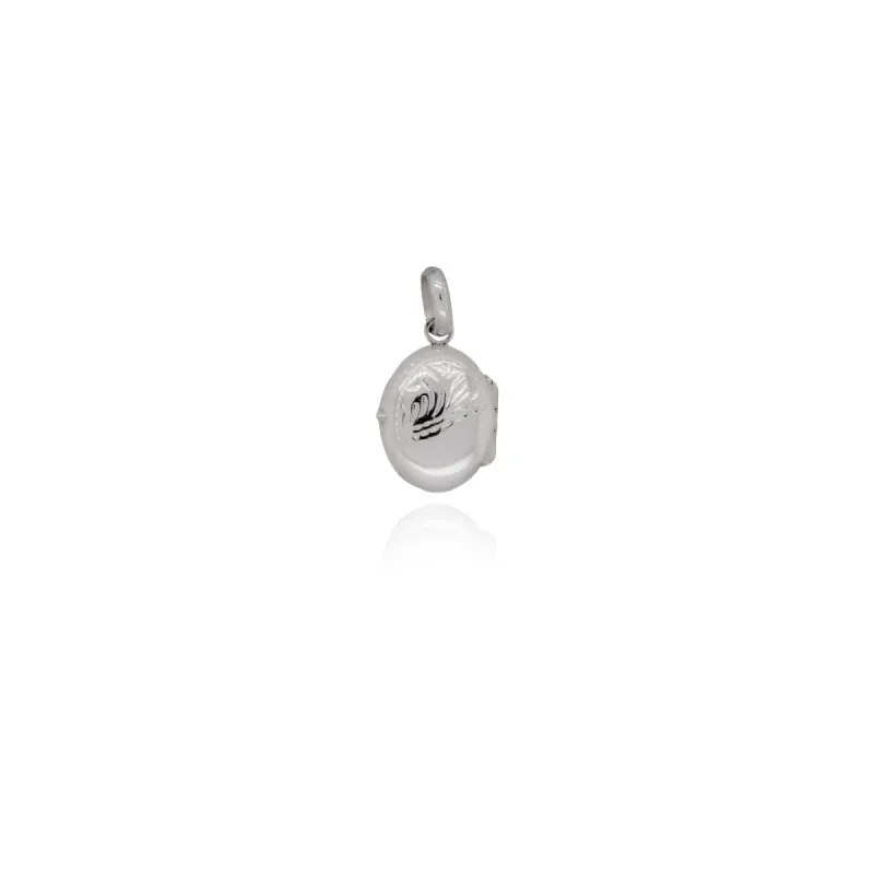 Half Engraved Oval Locket Pendant sold by Silver Lotus