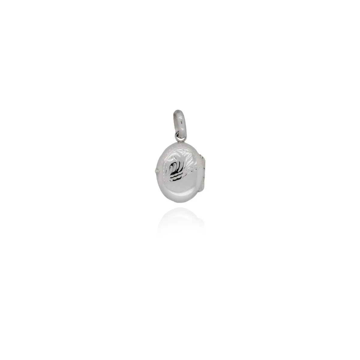 Half Engraved Oval Locket Pendant sold by Silver Lotus