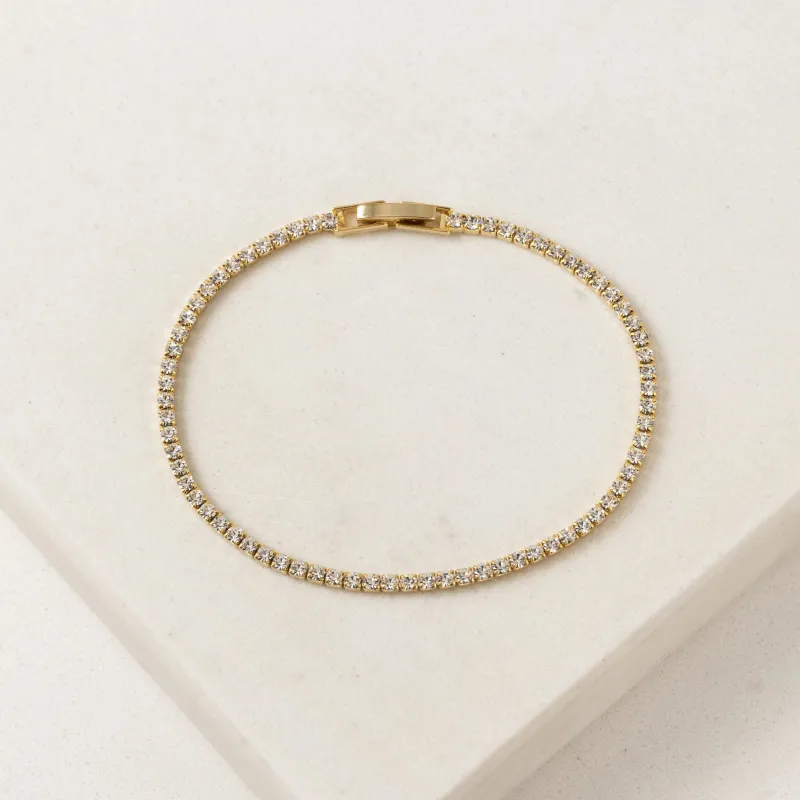 Gold Plated Crystal Tennis Bracelet sold by Silver Lotus