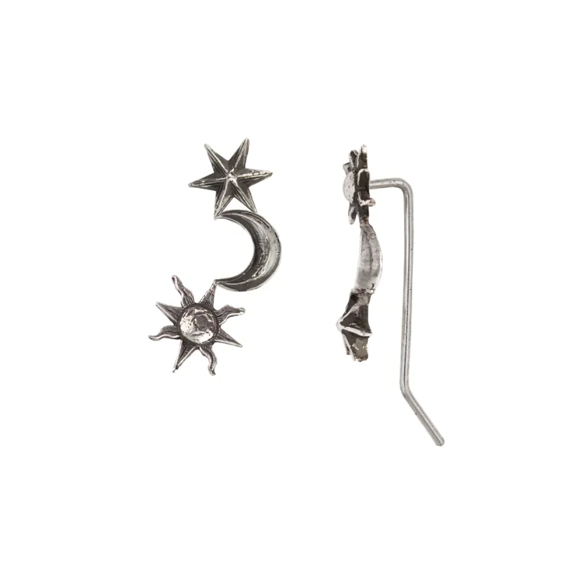 Sun, Moon, Star Crawler Earring - Limited Edition sold by Silver Lotus
