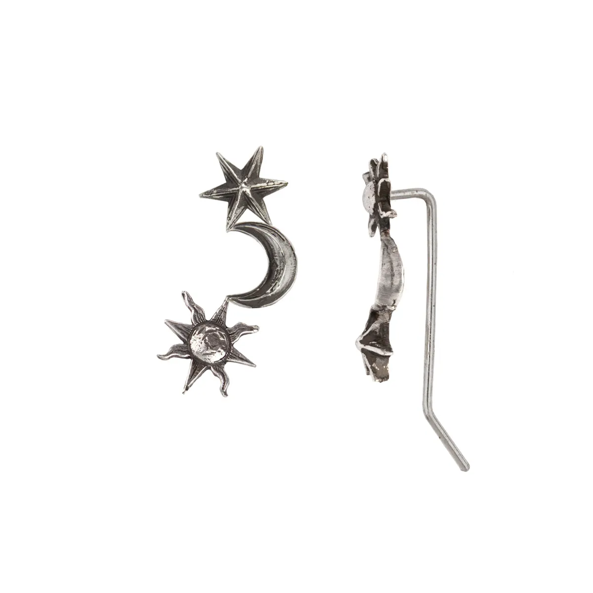 Sun, Moon, Star Crawler Earring - Limited Edition sold by Silver Lotus