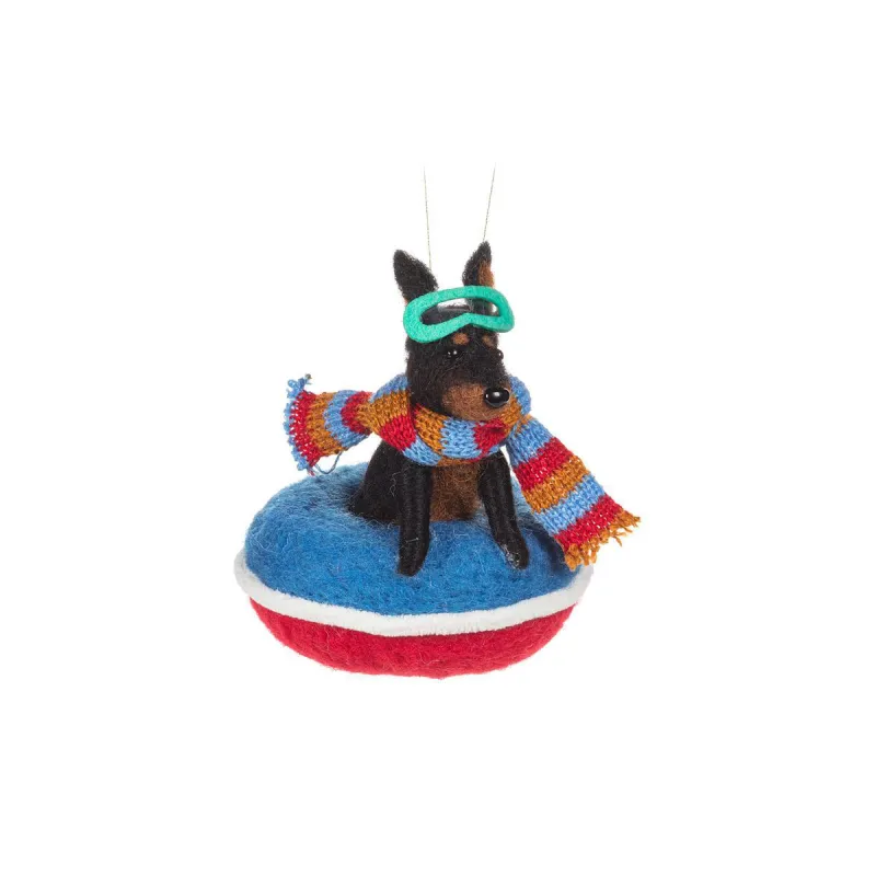 Snowtubing Dog Ornament sold by Silver Lotus