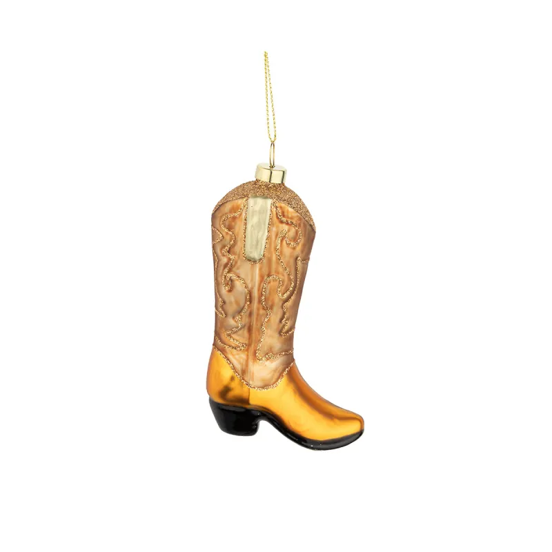 Brown and Gold Cowboy Boot Ornament sold by Silver Lotus