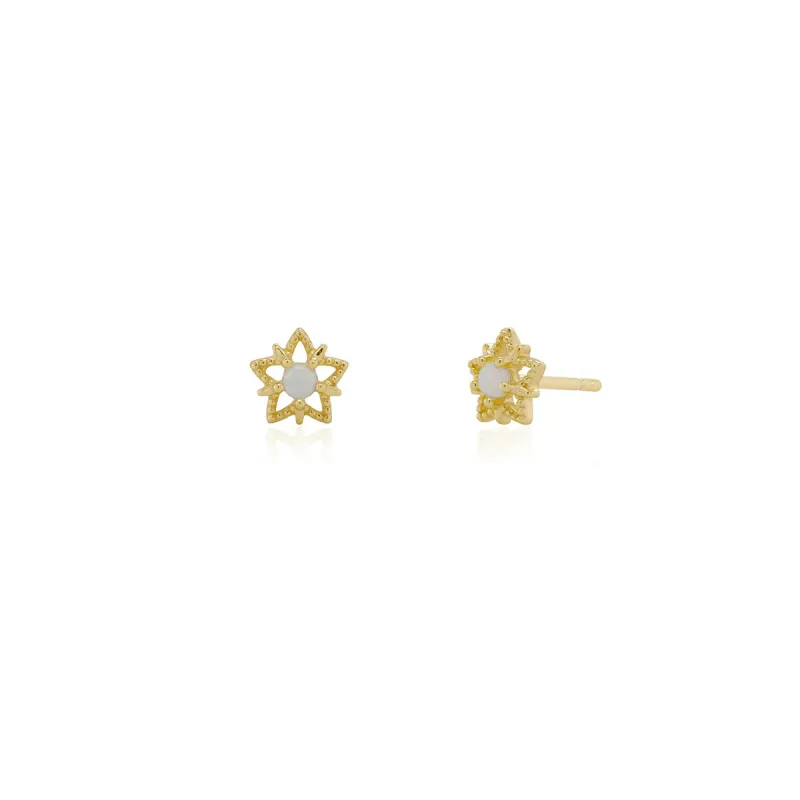 Gold Vermeil Opal Cutout Star Studs sold by Silver Lotus
