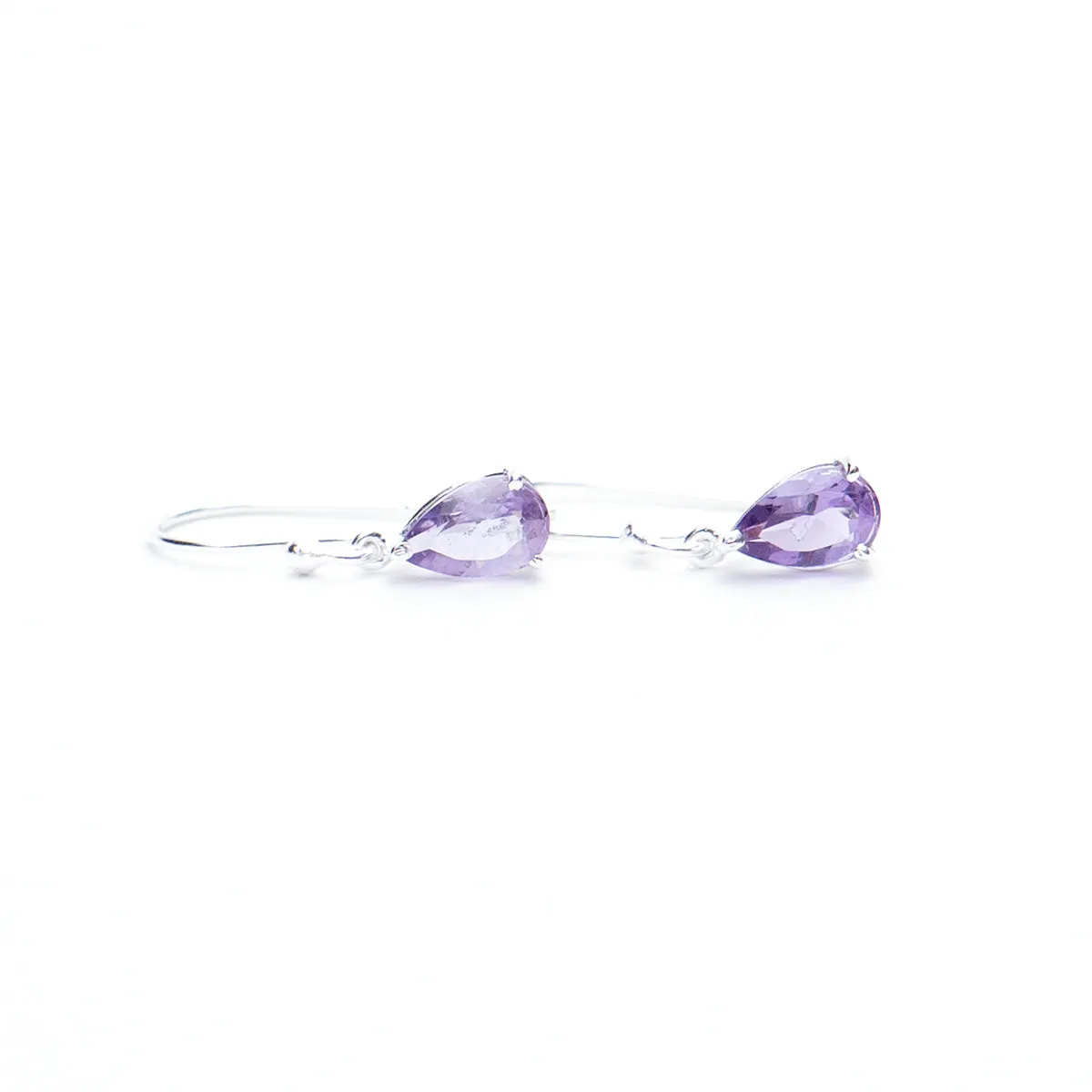 Amethyst Silver Teardrop Earrings sold by Silver Lotus product image thumbnail 2