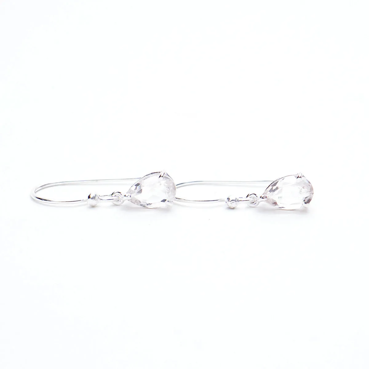 Clear Quartz Silver Teardrop Earrings sold by Silver Lotus product image thumbnail 2