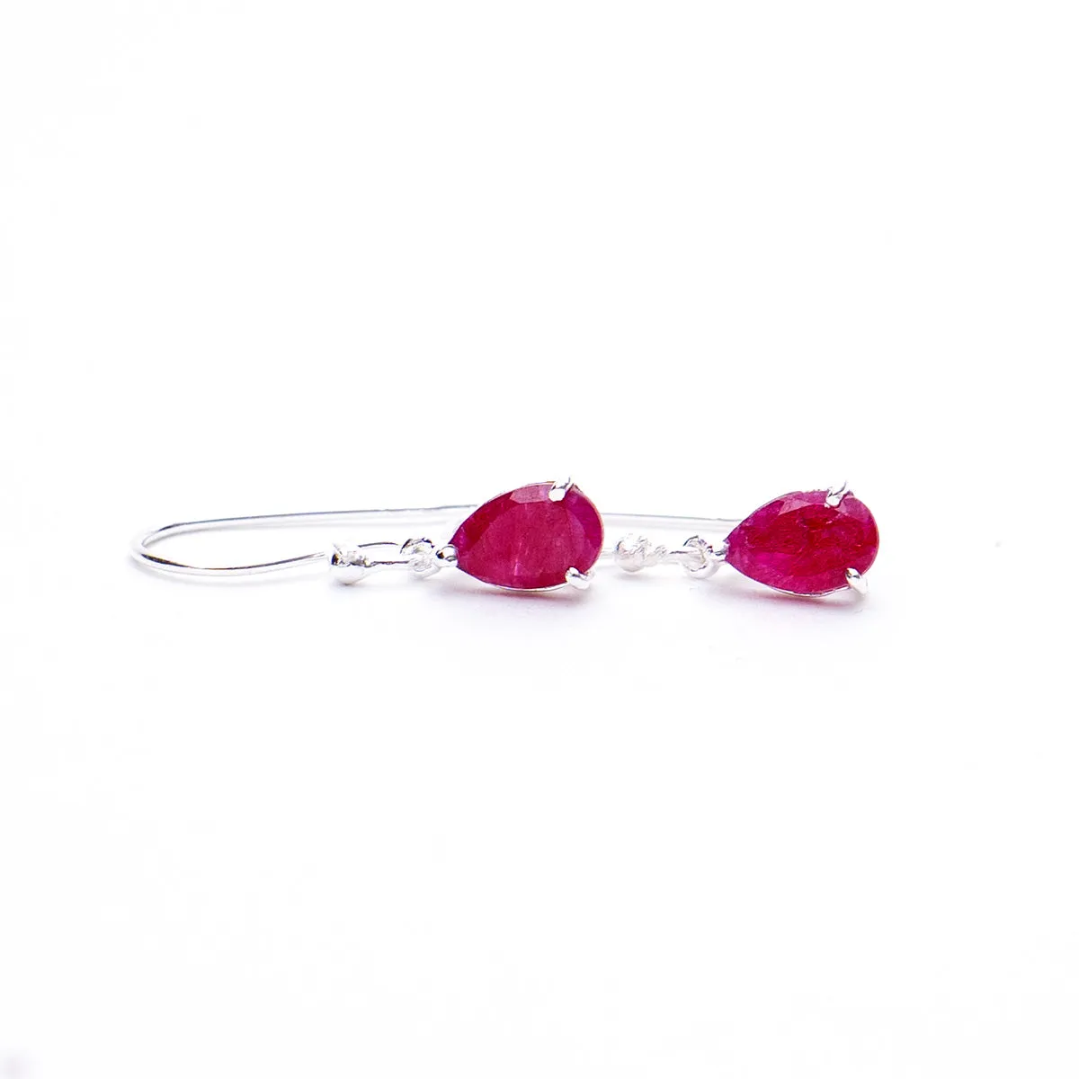 Ruby Silver Teardrop Earrings sold by Silver Lotus product image thumbnail 2