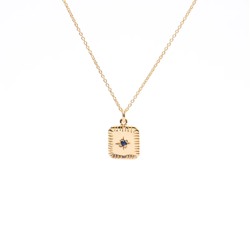 September Square Birthstone Necklace sold by Silver Lotus