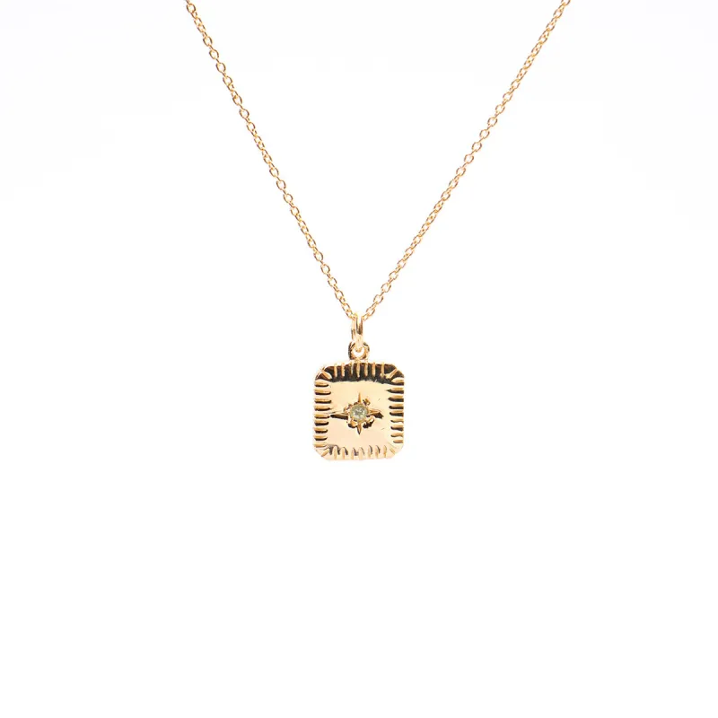 August Square Birthstone Necklace sold by Silver Lotus