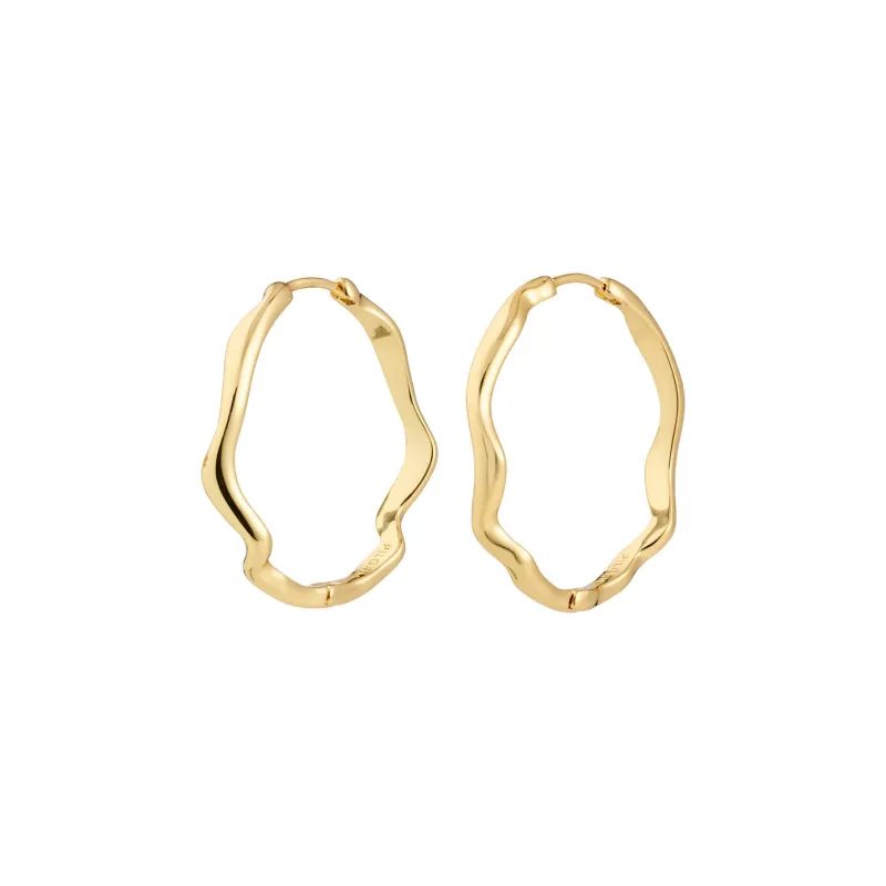 Larkin Small Gold Plated Hoops sold by Silver Lotus