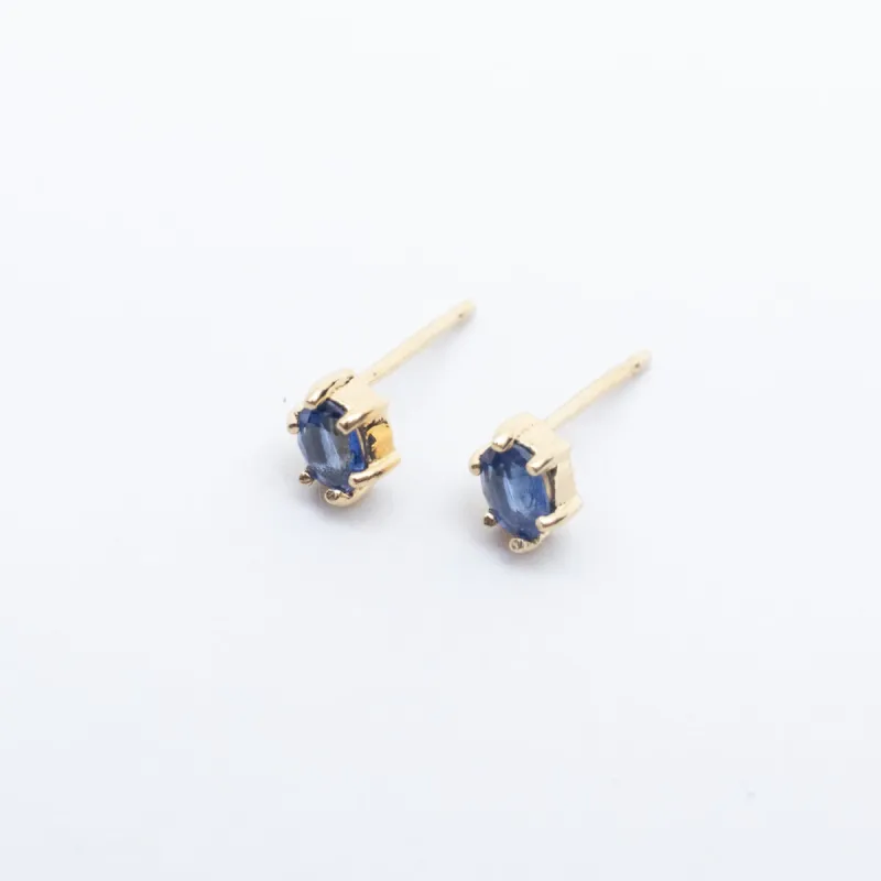 Gold Vermeil Oval Kyanite Claw Shaped Studs sold by Silver Lotus