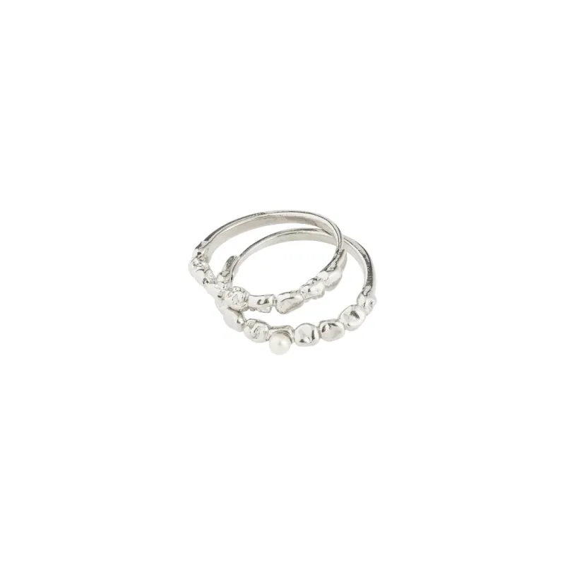 Shift Silver Plated Ring Set sold by Silver Lotus