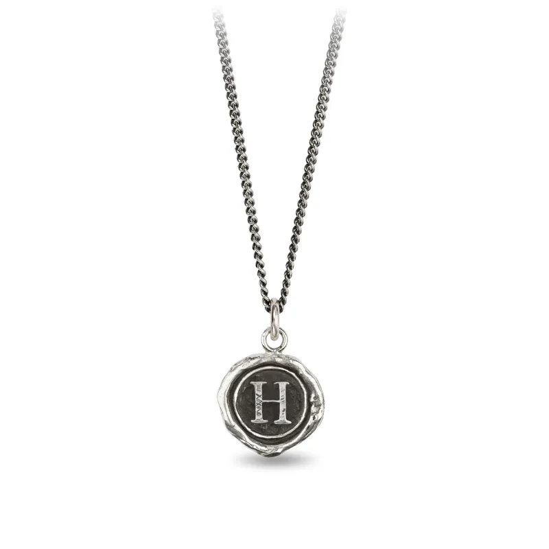 Small Silver H Initial Talisman - Limited Edition made by Pyrrha