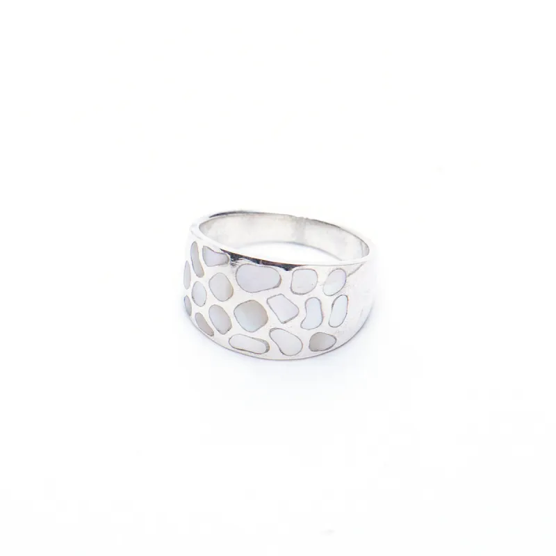 Silver Mother of Pearl Dome Shell Ring sold by Silver Lotus