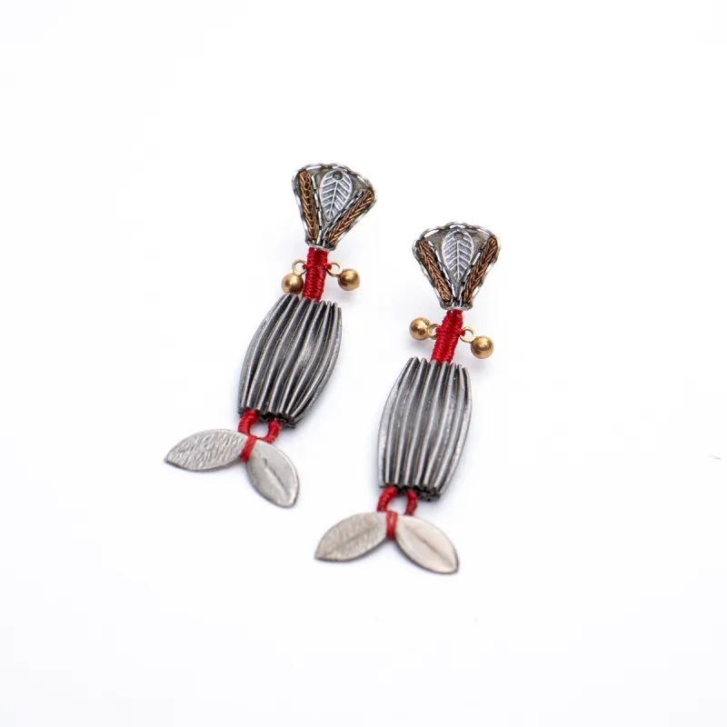 Metal Bloom Set, Zamira Earrings sold by Silver Lotus