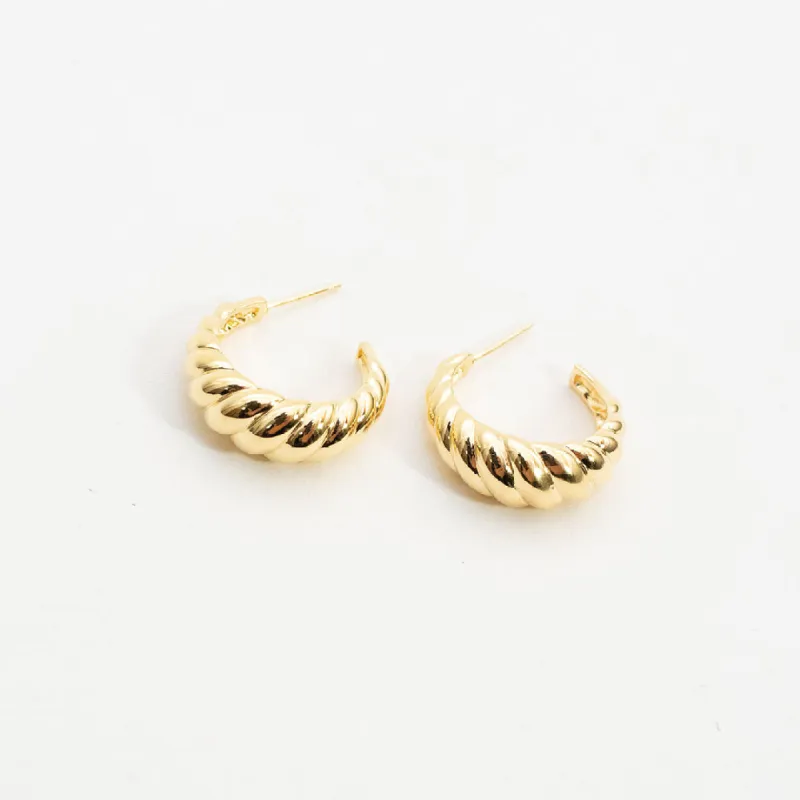 Gold Vermeil Croissant Hoops sold by Silver Lotus