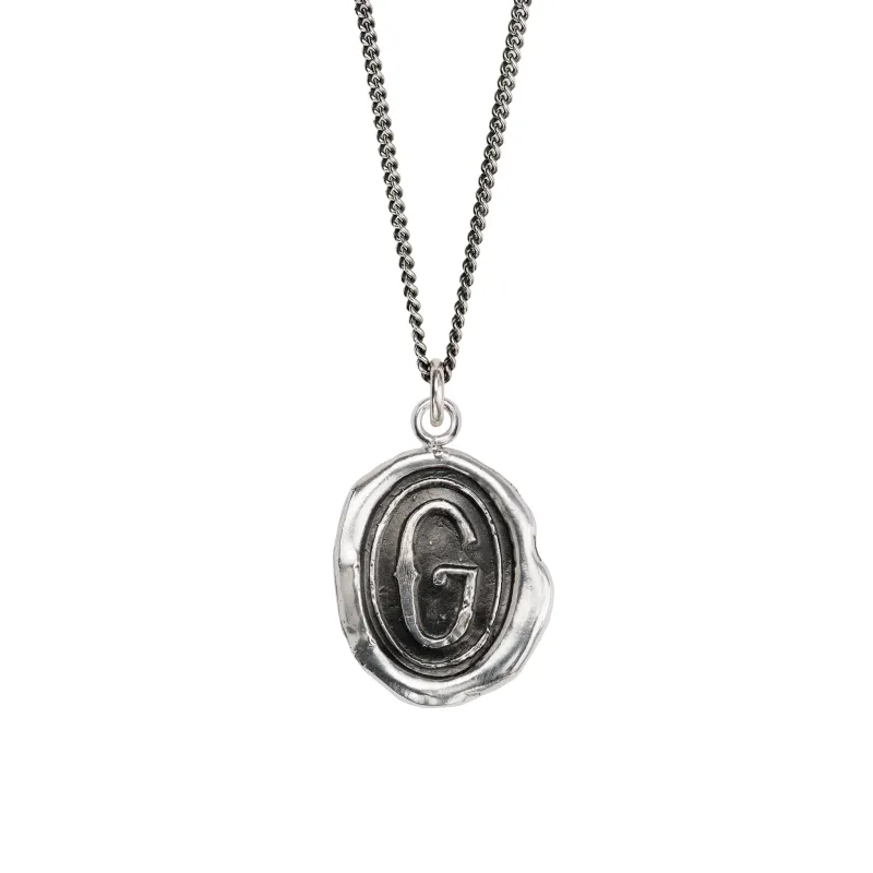Silver G Initial Talisman - Limited Edition made by Pyrrha