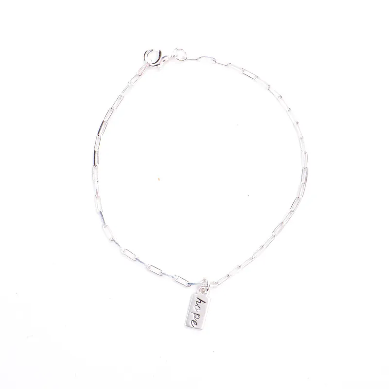 Silver Tiny Tag Bracelet sold by Silver Lotus