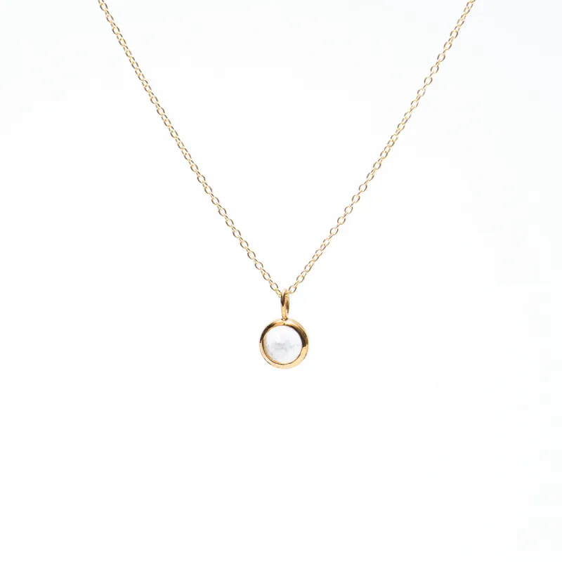 Gold Vermeil Rainbow Moonstone Round Necklace sold by Silver Lotus