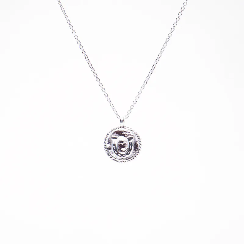 Silver Horseshoe Coin Necklace sold by Silver Lotus