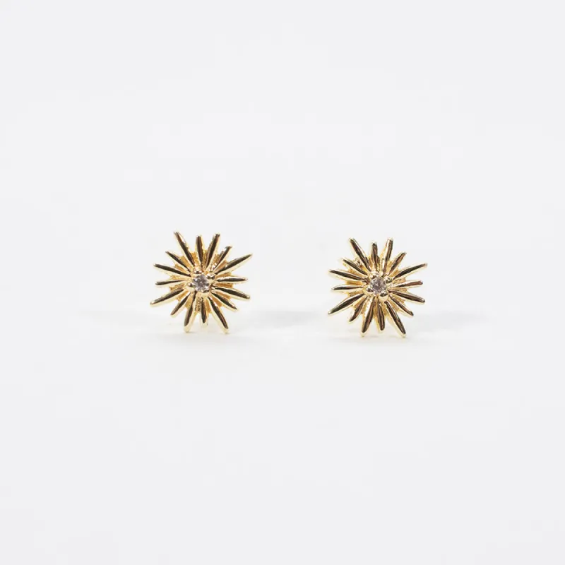 Gold Vermeil CZ Starburst Studs sold by Silver Lotus