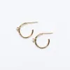 Gold Vermeil Little Hoop on Post with Pearl sold by Silver Lotus