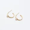 Gold Vermeil Little Hoop on Post with Pearl sold by Silver Lotus