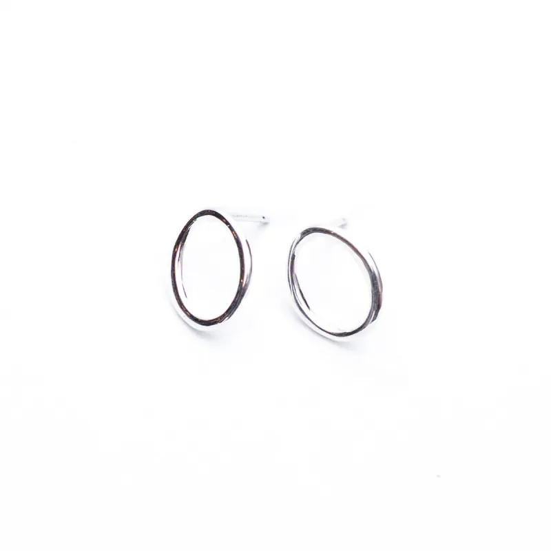 Silver Organic Oval Studs sold by Silver Lotus