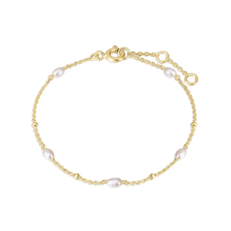 Micro Alternating Clustered Pearl & Bead Bracelet sold by Silver Lotus