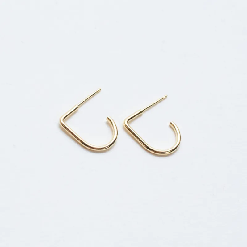 U Shaped Gold Vermeil Earring on Post sold by Silver Lotus