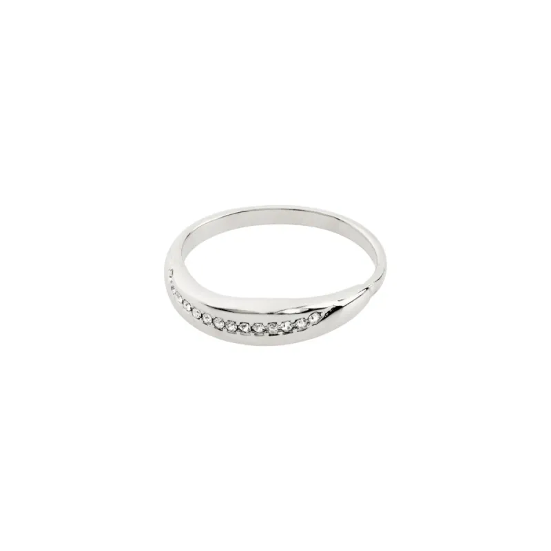 Freedom Silver Plated Crystal Ring sold by Silver Lotus