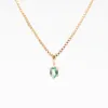 Gold Vermeil Oval Claw Set Emerald Necklace sold by Silver Lotus