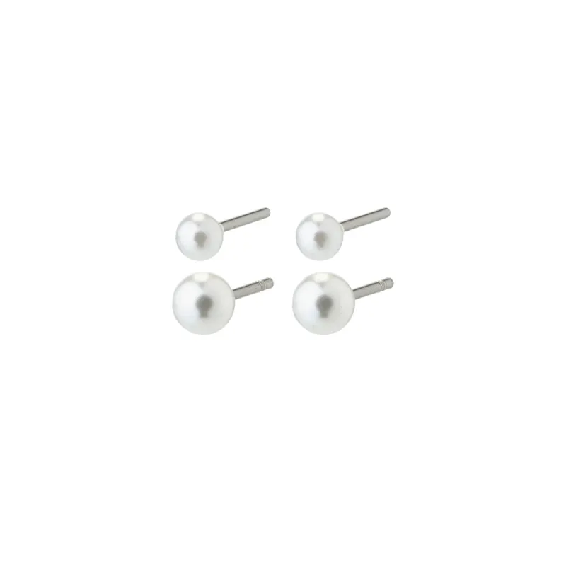 Damaris Silver Plated Pearl Stud Set sold by Silver Lotus
