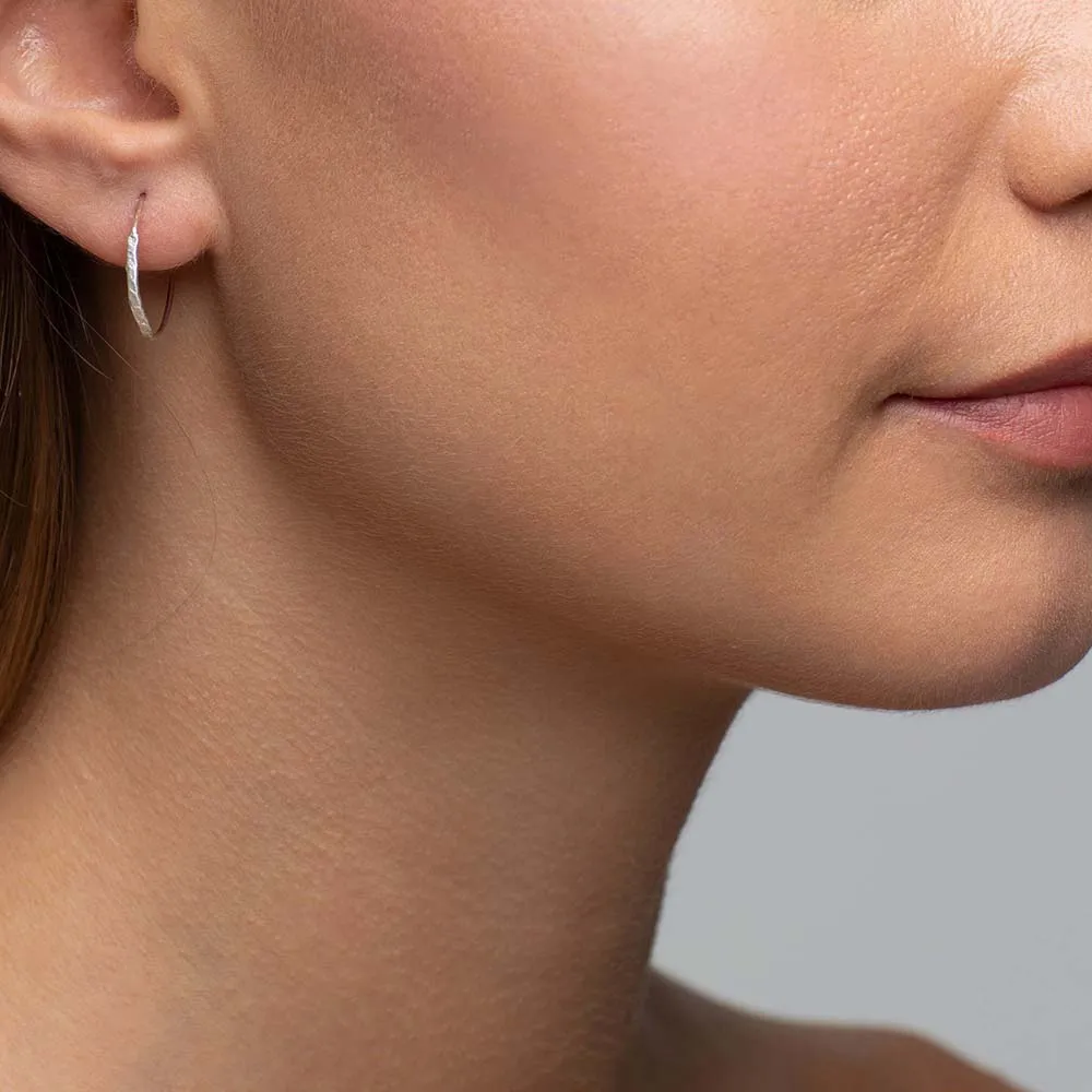 Silver Hammered Wire Hoops sold by Silver Lotus product image thumbnail 2