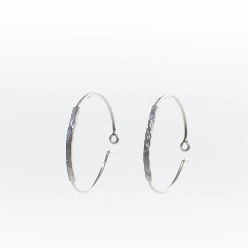 Silver Hammered Wire Hoops sold by Silver Lotus