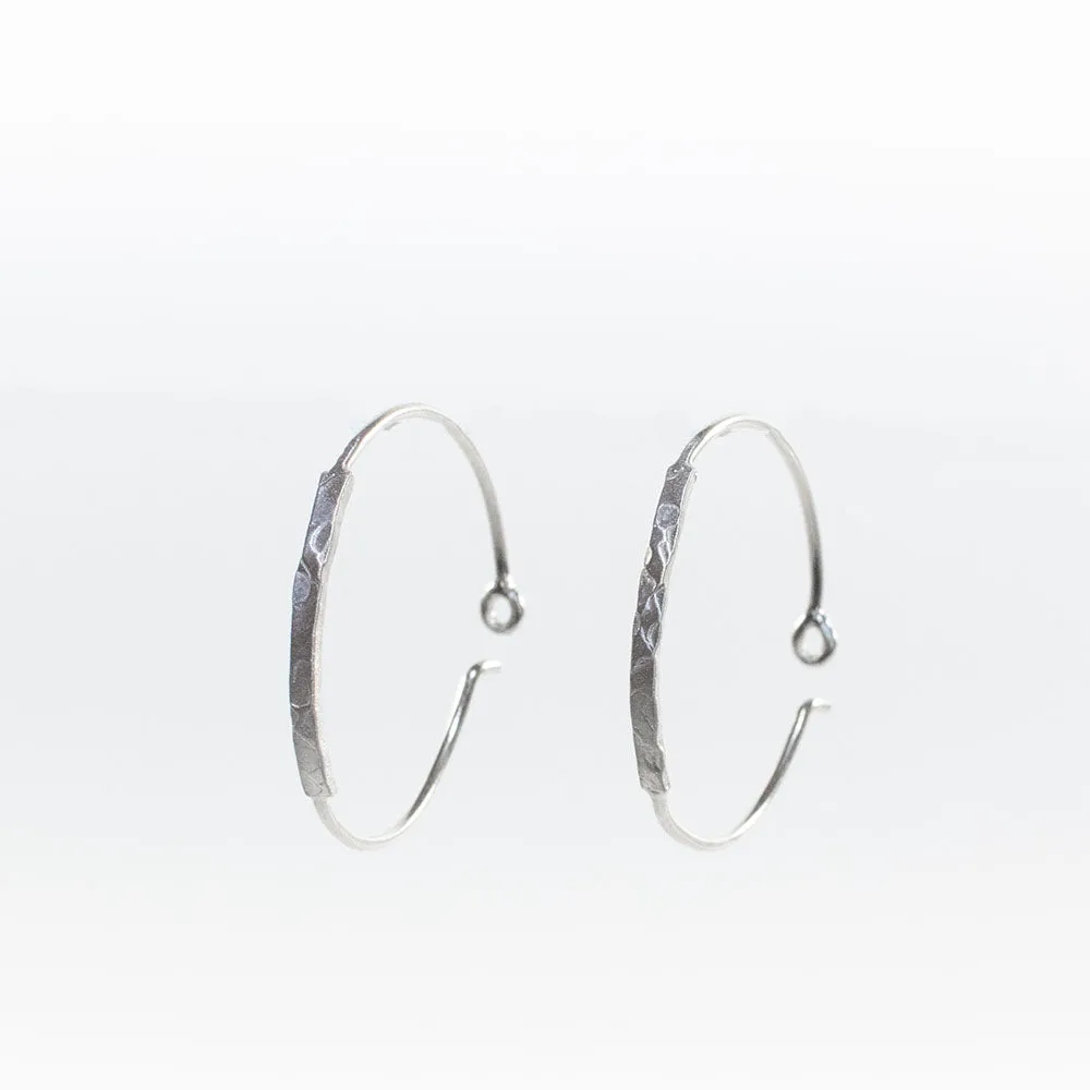 Silver Hammered Wire Hoops sold by Silver Lotus