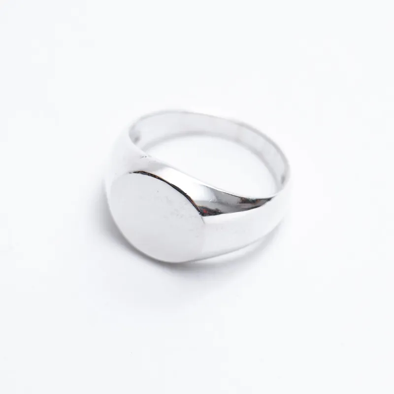 Silver Round Signet Ring sold by Silver Lotus