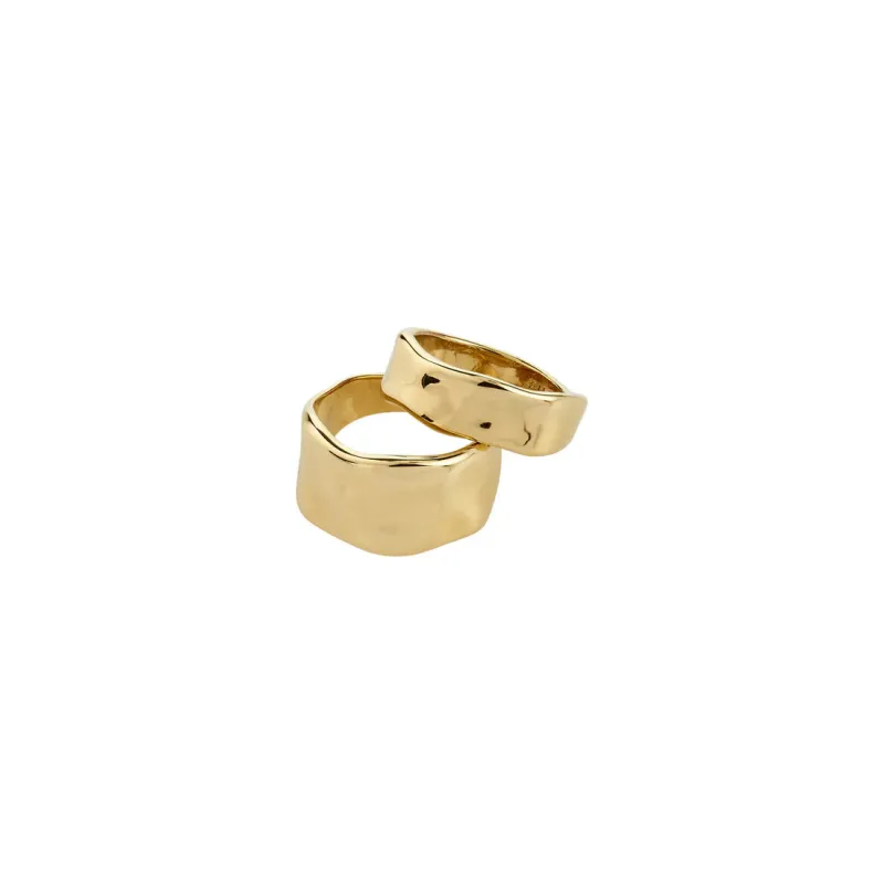 Ember Waterproof Gold Plated Ring Set made by Pilgrim