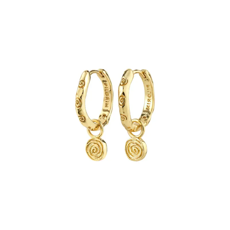 Fire Gold Plated Hoops made by Pilgrim