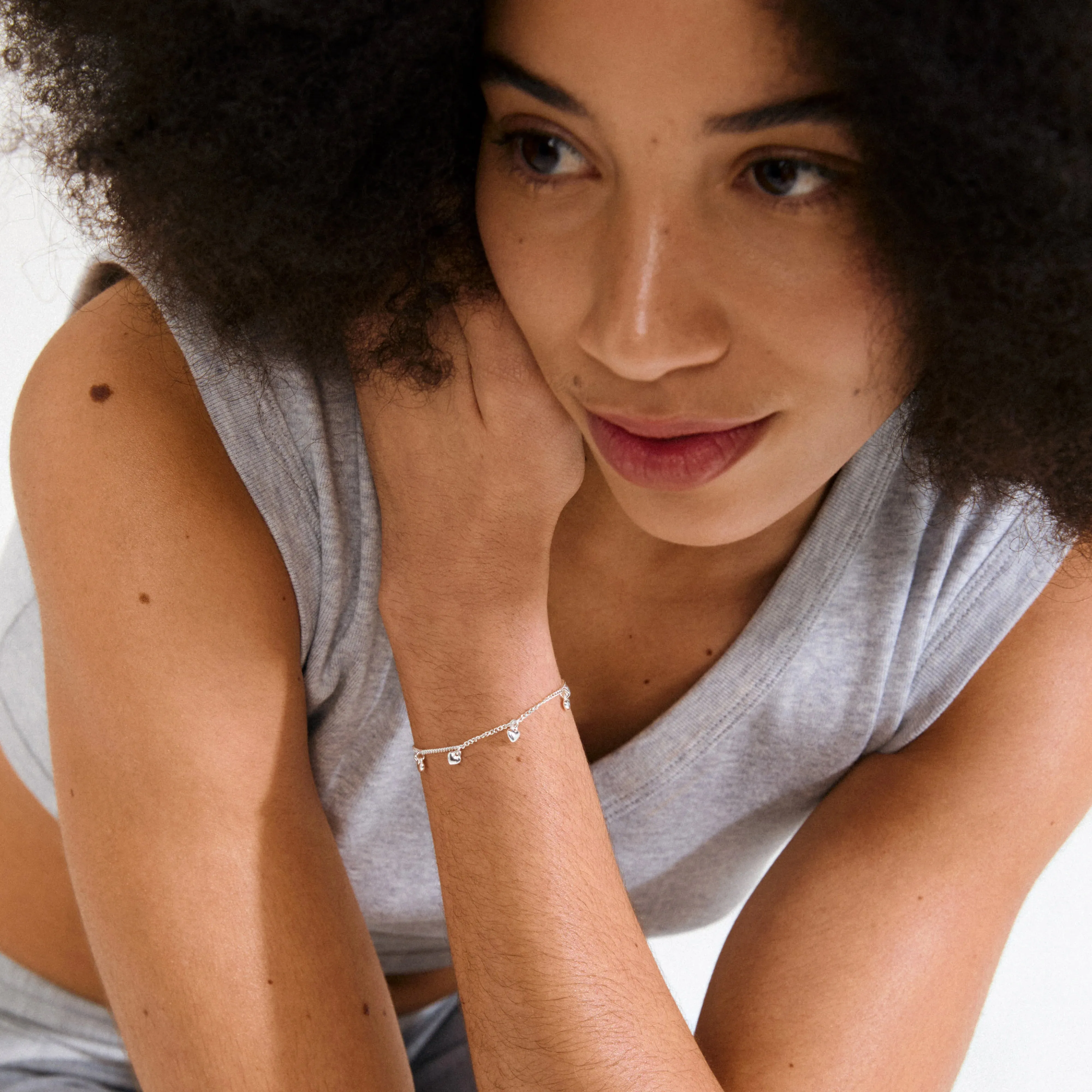 Alaia Silver Plated Waterproof Hearts Bracelet sold by Silver Lotus product image thumbnail 2