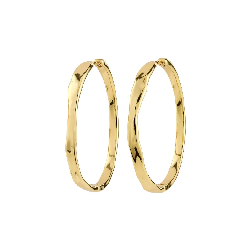 Ember Gold Plated Large Hoop Earrings made by Pilgrim