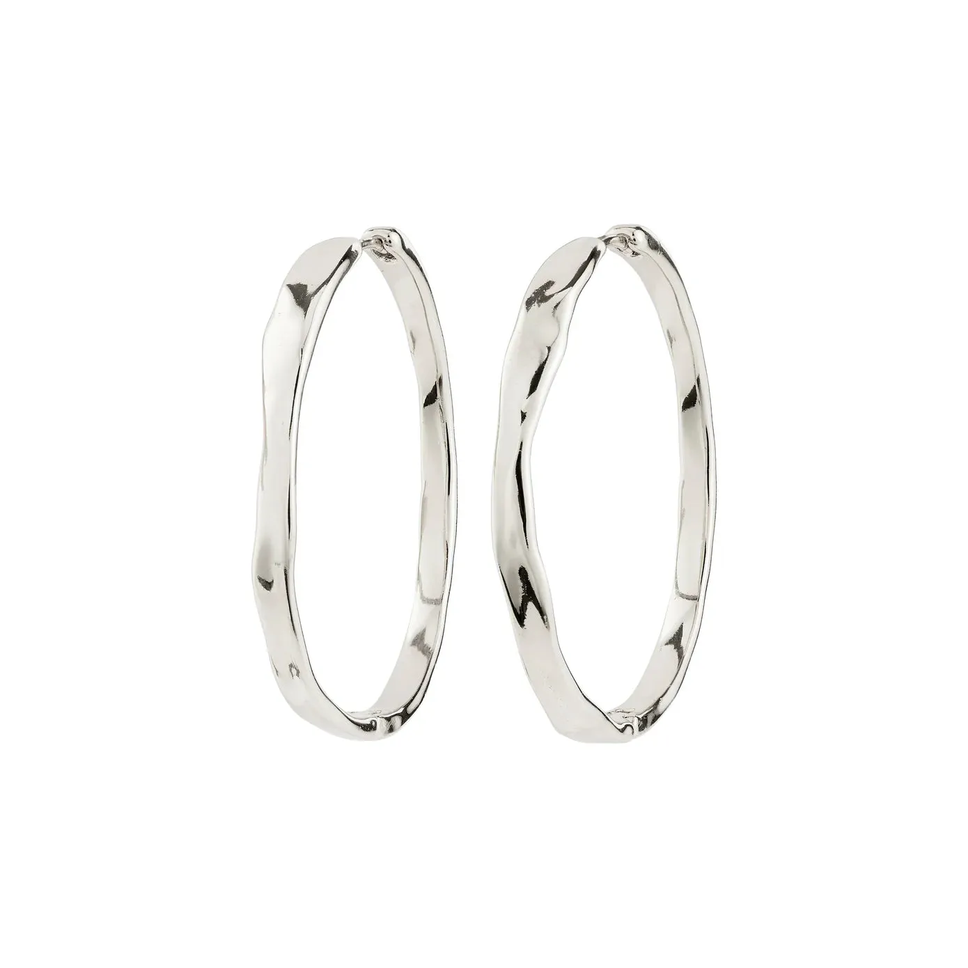 Ember Silver Plated Large Hoop Earrings sold by Silver Lotus