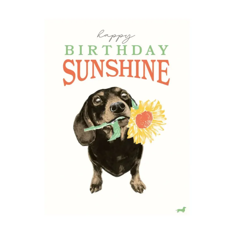 Dachshund with Flower Birthday Card made by Silver Lotus