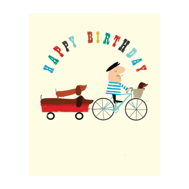 French Man with Dogs Birthday Card made by Silver Lotus
