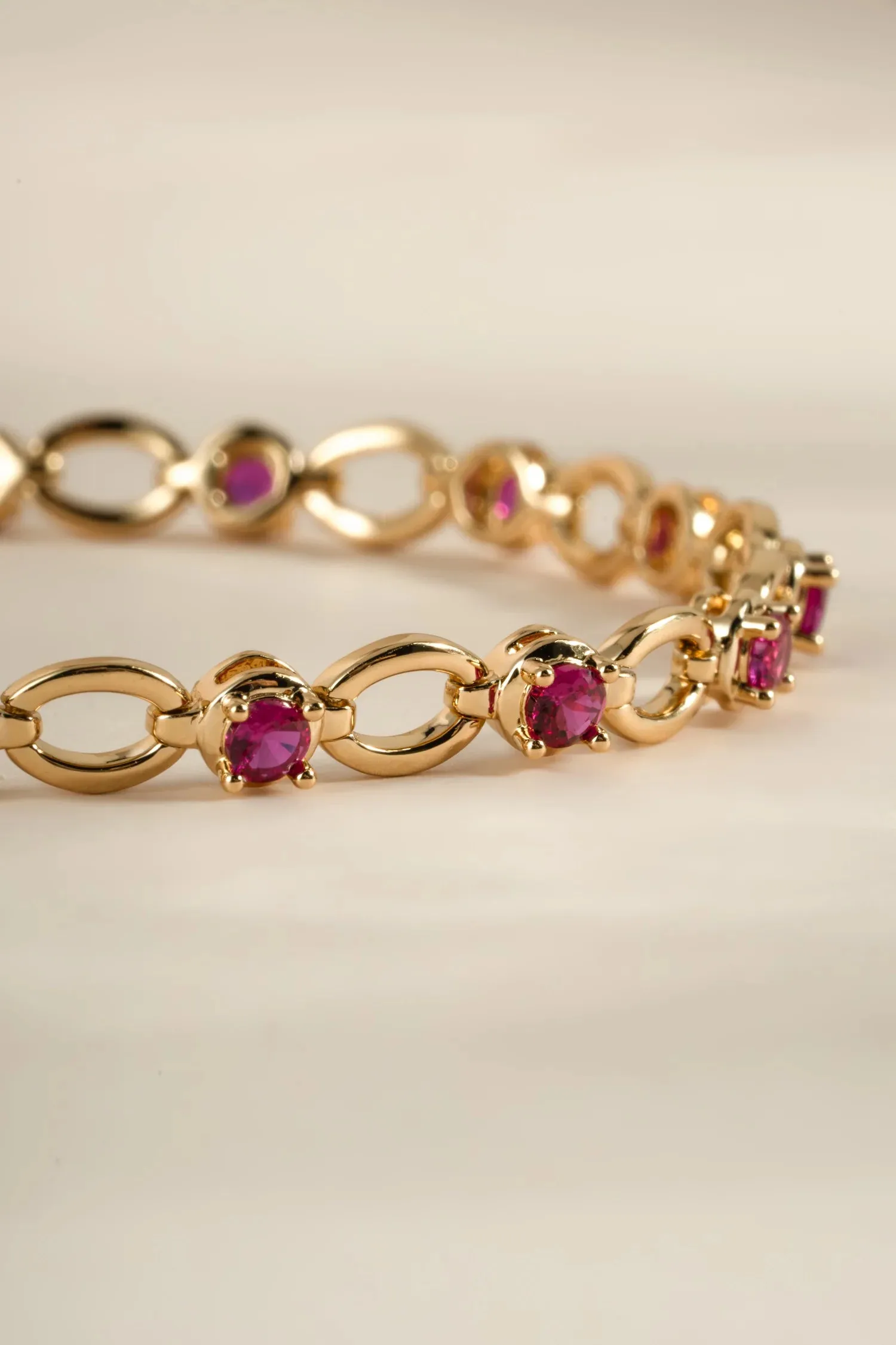 Gold Plated Ruby Lilly Tennis Bracelet sold by Silver Lotus product image thumbnail 4