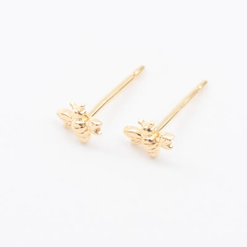 Gold Vermeil Teeny Tiny Bee Studs sold by Silver Lotus