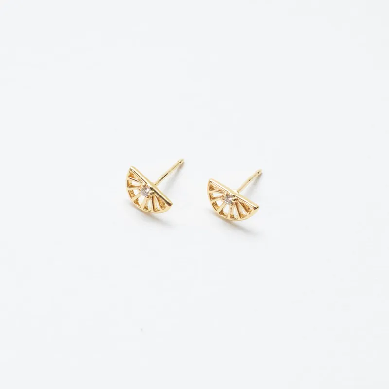 Gold Vermeil Spoked Half Wheel Studs sold by Silver Lotus