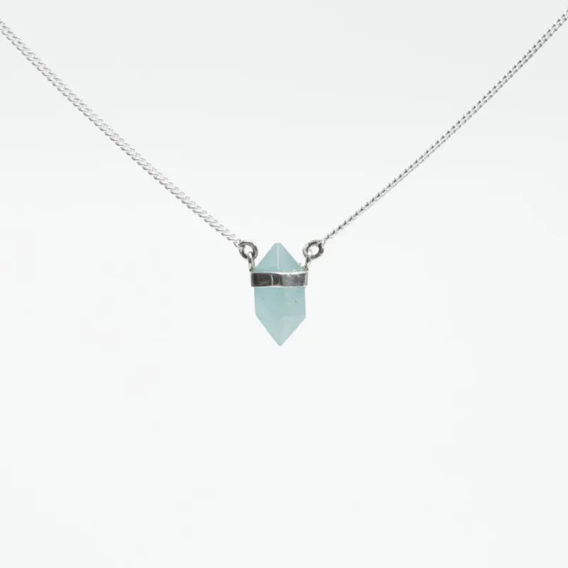 Large Silver Aquamarine Wrap Necklace sold by Silver Lotus